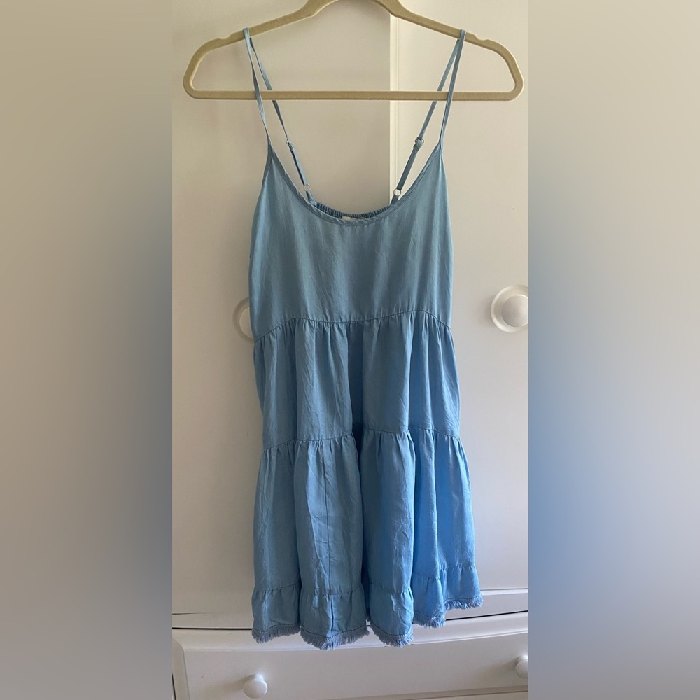 Umgee Light Blue Spaghetti Strap Dress